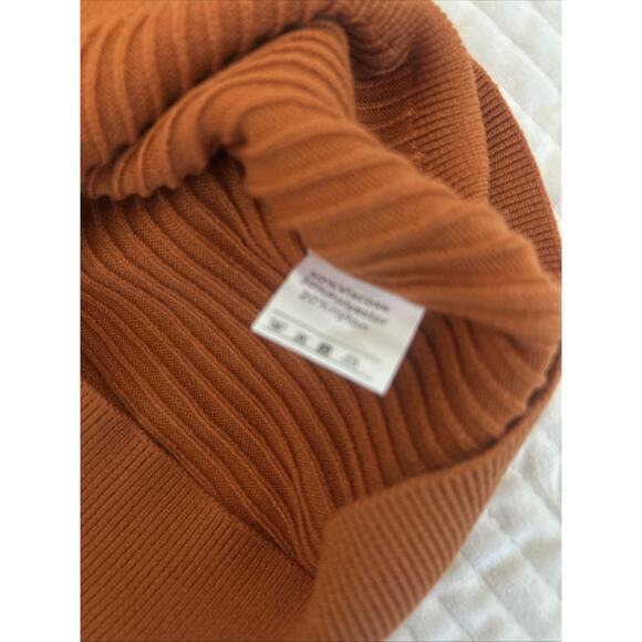 Deep Self Sweater Womens Medium Ruffled Shoulder Peasant Sleeve Ribbed Small - Picture 10 of 12